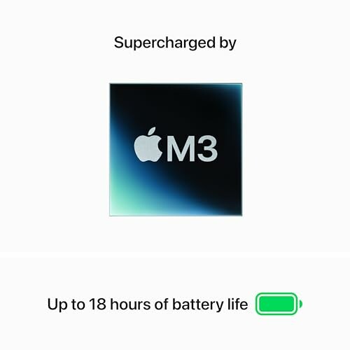 Apple M3 chip with up to 18 hours battery life