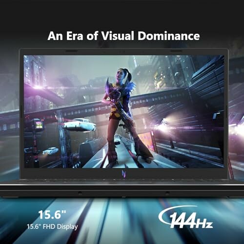 Gaming laptop with 15.6 inch FHD display and 144Hz refresh rate